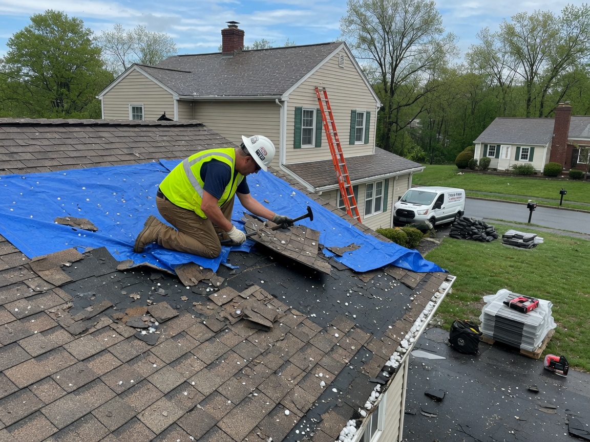 Hail Damaged Roof in Towson, MD