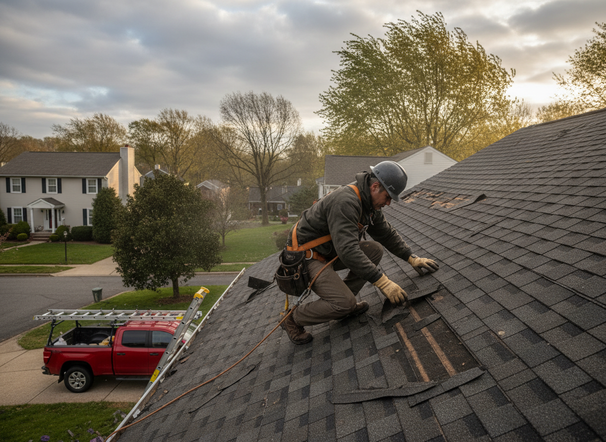 Wind Damaged Roof in Towson, MD